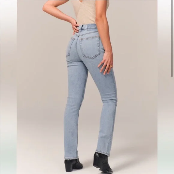 Abercrombie & Fitch 90’s Slim Straight Ultra High Rise Denim Jeans Size 26/2 XS - Picture 3 of 6